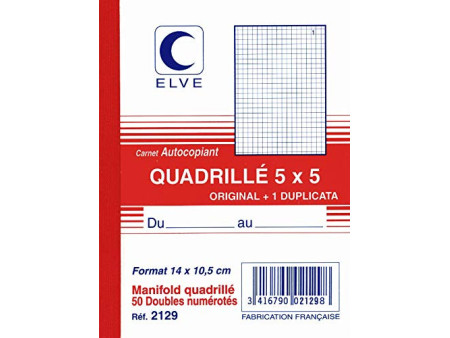ELVE Manifold quadrillé (5/5), 140 x 105 mm, dupli