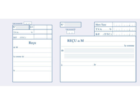 ELVE Carnet à souche 'Reçu avec TVA', 96 x 210 mm