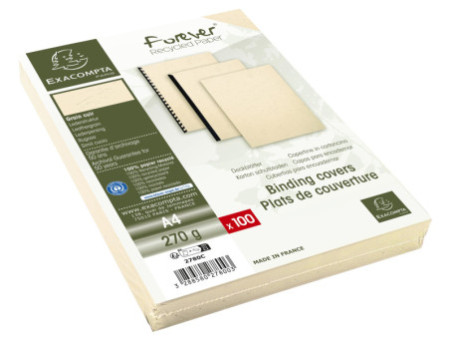 EXACOMPTA Couverture de reliure FOREVER, A4, ivoire