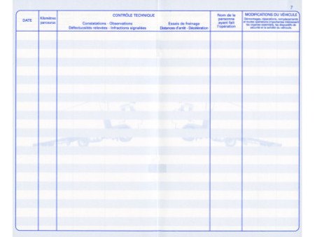 ELVE Carnet d'entretien de véhicule, 32 pages