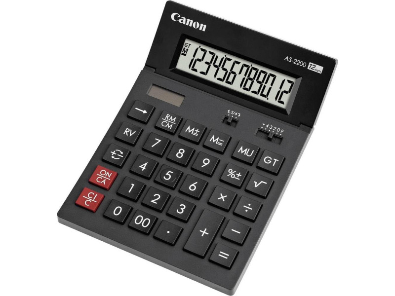 Canon Calculatrice de bureau AS-2200, énergie solaire/ pile