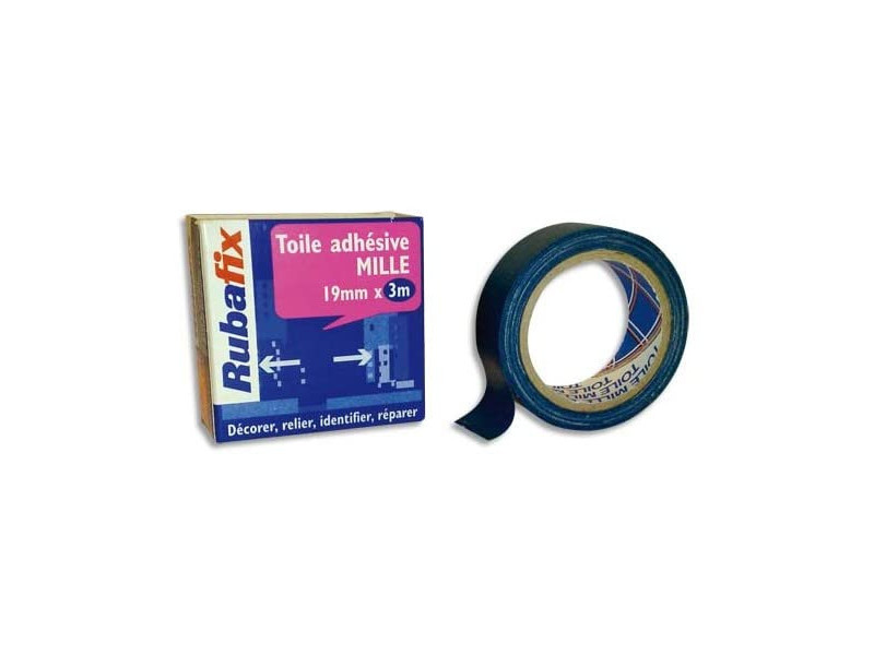 Rubafix Ruban toile, se découpe à la main, plastifié, bleu