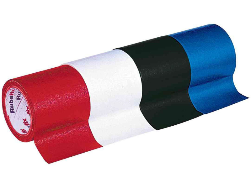 Rubafix Ruban toile, se découpe à la main, plastifié, bleu