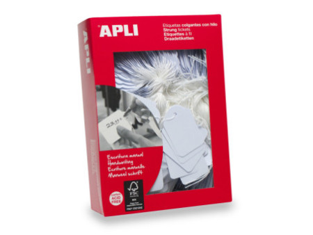APLI Etiquette à suspendre, dimensions: 28 x 43 mm, blanc