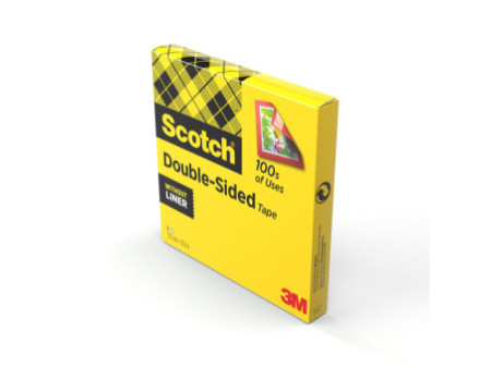 3M Scotch Ruban adhésif double face 665, 12 mm x 32,9 m
