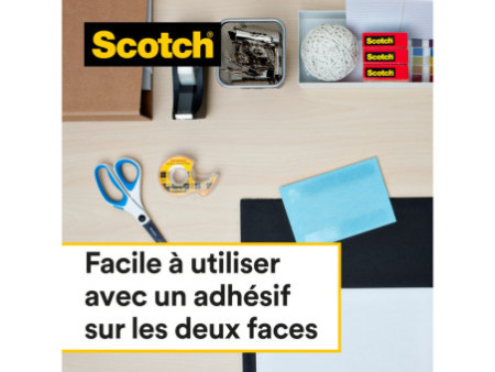 3M Scotch Ruban adhésif double face 665, 12 mm x 32,9 m