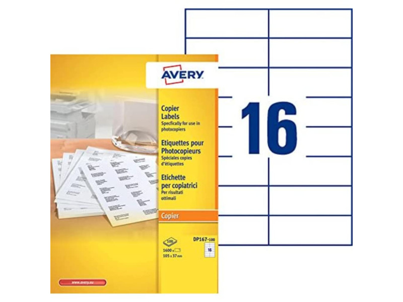 AVERY Etiquette pour photocopieur, 105 x 37 mm, blanc