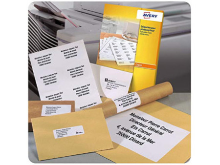 AVERY Etiquette pour photocopieur, 105 x 37 mm, blanc