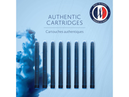 WATERMAN Cartouche d'encre longue, bleu sérénité