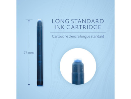 WATERMAN Cartouche d'encre longue, bleu sérénité