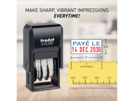 trodat Tampon dateur Printy Dater 4850L, 'PAYÉ LE' (FR)