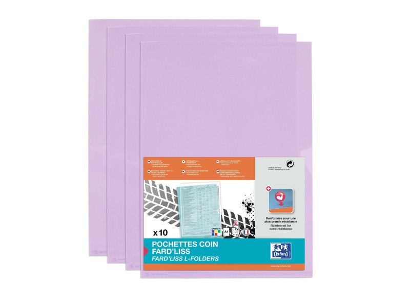 Oxford Pochettes coin Fard'Liss, A4, PVC 0,20 mm, violet