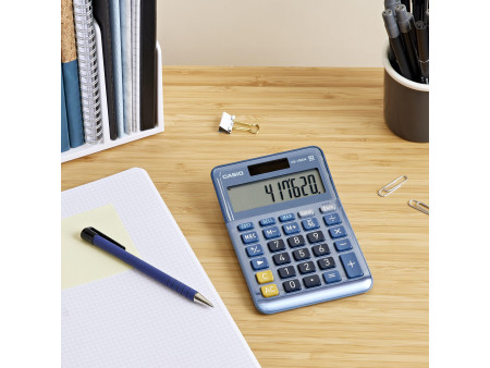 CASIO Calculatrice de bureau MS-100EM, 10 chiffres, argent