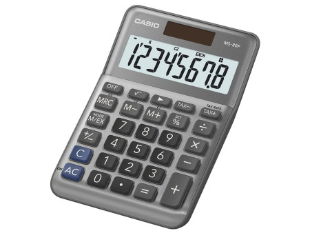 CASIO Calculatrice de bureau MS-80F, 8 chiffres, argent