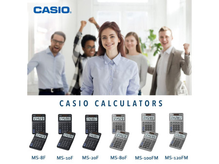 CASIO Calculatrice de bureau MS-80F, 8 chiffres, argent