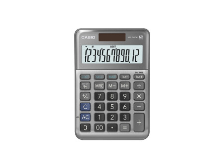 CASIO Calculatrice de bureau MS-120F, 12 chiffres, argent