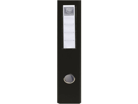 EXACOMPTA Classeur rembordé PVC, 4 anneaux en D, A4, noir