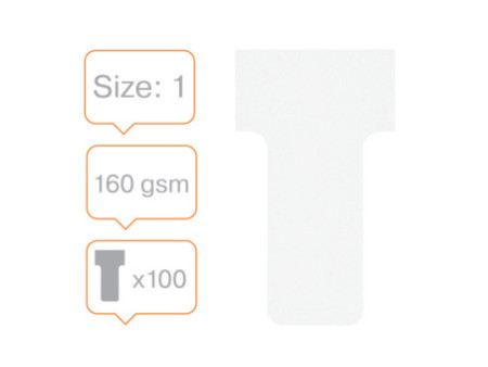 nobo Fiche T, indice 1 / 28 mm, 170 g/m2, blanc