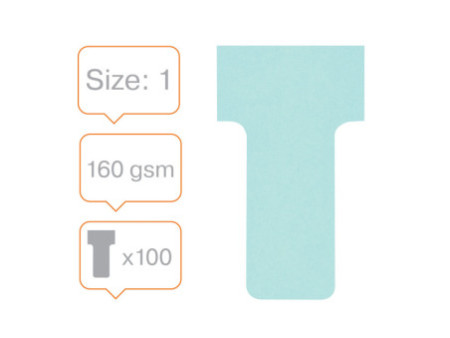 nobo Fiche T, indice 1 / 28 mm, 170 g/m2, bleu