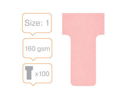 nobo Fiche T, indice 1 / 28 mm, 170 g/m2, rose