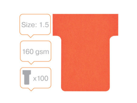 nobo Fiche T, indice 1,5 / 45 mm, 170 g/m2, rouge