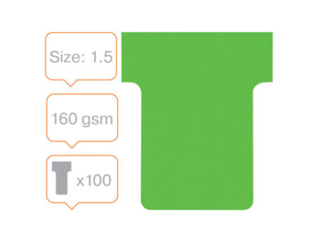 nobo Fiche T, indice 1,5 / 45 mm, 170 g/m2, vert