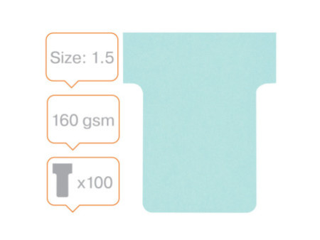 nobo Fiche T, indice 1,5 / 45 mm, 170 g/m2, bleu