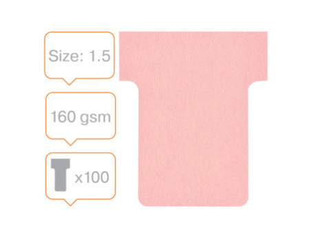 nobo Fiche T, indice 1,5 / 45 mm, 170 g/m2, rose