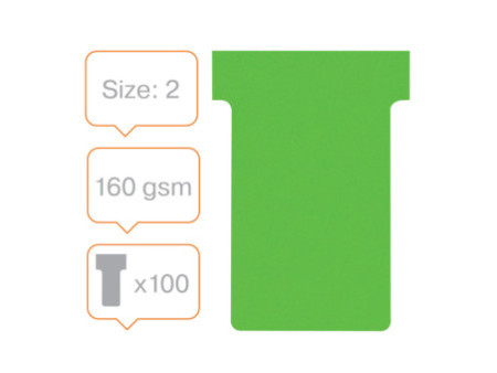 nobo Fiche T, indice 2 / 60 mm, 170 g/m2, vert
