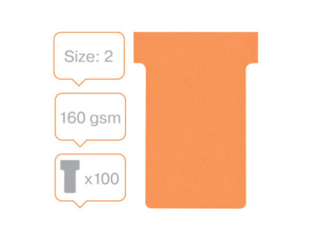 nobo Fiche T, indice 2 / 60 mm, 170 g/m2, orange