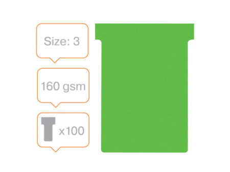 nobo Fiche T, indice 3 / 92 mm, 170 g/m2, vert