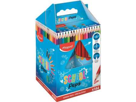 Maped Crayons de couleur COLOR'PEPS, pack scolaire de 144