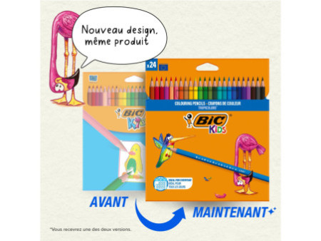 BIC KIDS Crayons de couleur Tropicolors , étui carton de 18