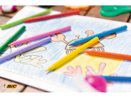 BIC Crayon de cire Plastidecor, étui en carton de 12