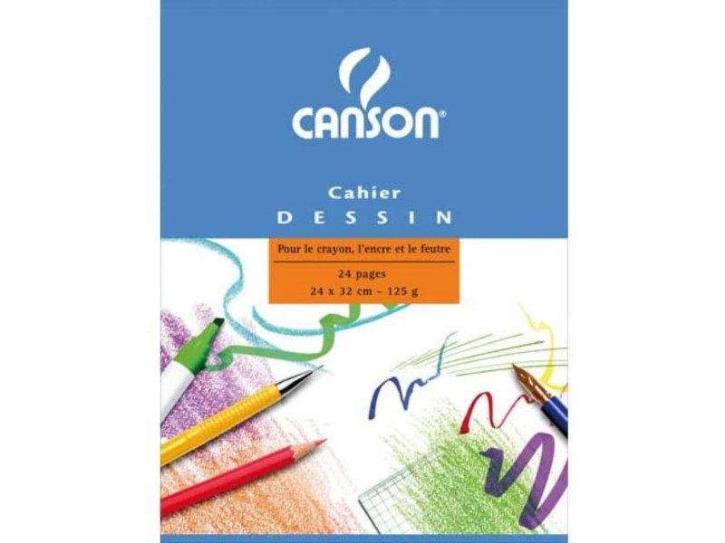 CANSON Cahier à dessin, uni, 125 g/m2, 240 x 320 mm,