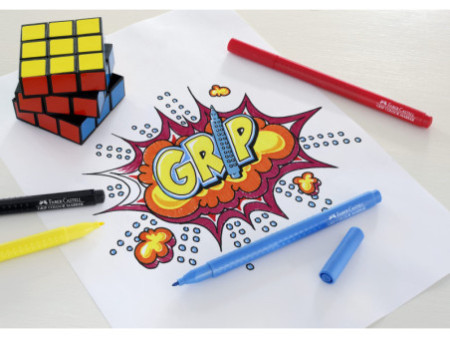 FABER-CASTELL Stylo feutre GRIP COLOUR MARKER, étui de 10