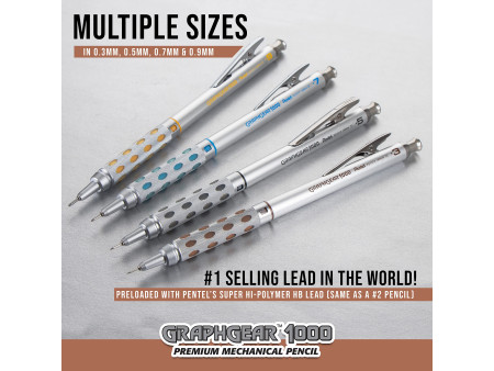 Pentel Porte-mines GRAPHGEAR 1000, diamètre de mines: 0,3 mm