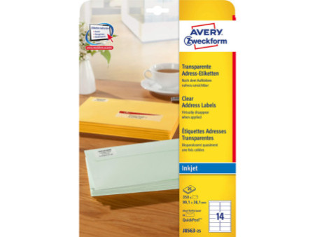 AVERY Zweckform Etiquette d'adresse, transp., 99,1 x 38,1 mm