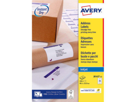 AVERY Etiquette d'adresse jet d'encre, 99,1 x 33,9 mm, blanc