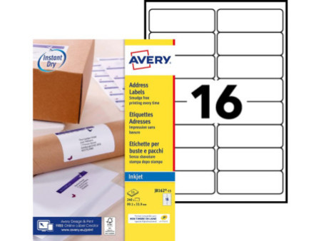 AVERY Etiquette d'adresse jet d'encre, 99,1 x 33,9 mm, blanc