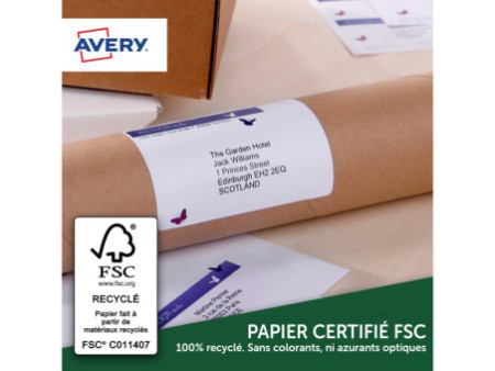 AVERY Etiquette d'adresse jet d'encre, 99,1 x 38,1 mm, blanc