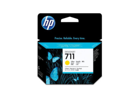 hp Encre hp 711 pour DesignJet T125, pack de 3, jaune