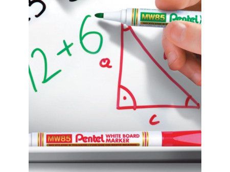 Pentel Marqueur pour tableau blanc MW85, pointe ogive, bleu