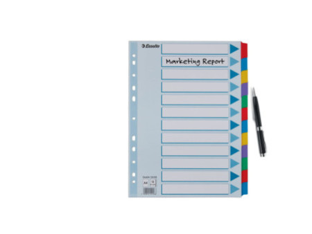 Esselte Intercalaires en carton, uni, A4, 12 touches