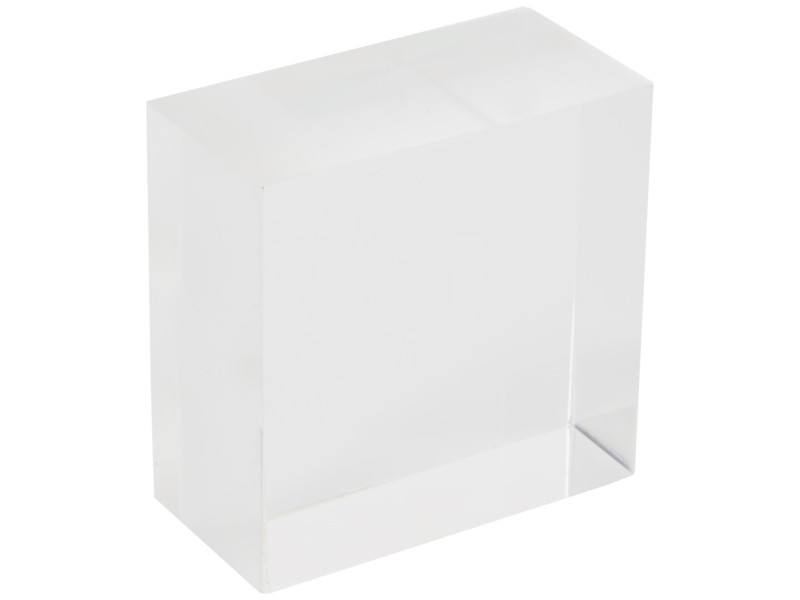 deflecto Bloc d'acrylique, 50 x 50 x 25 mm, transparent