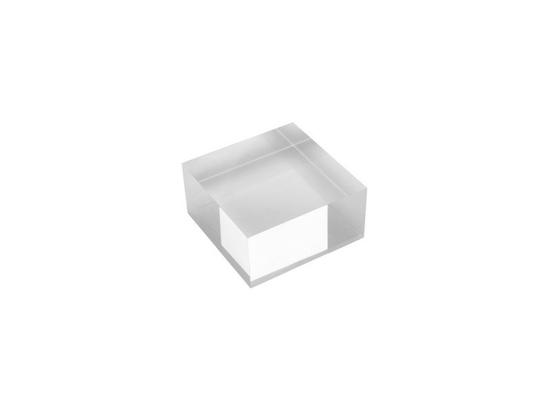 deflecto Bloc d'acrylique, 100 x 100 x 25 mm, transparent