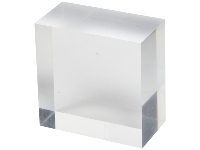 deflecto Bloc d'acrylique, 100 x 100 x 50 mm, transparent