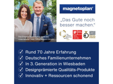 magnetoplan Cloison acoustique Wood Series, single, gris