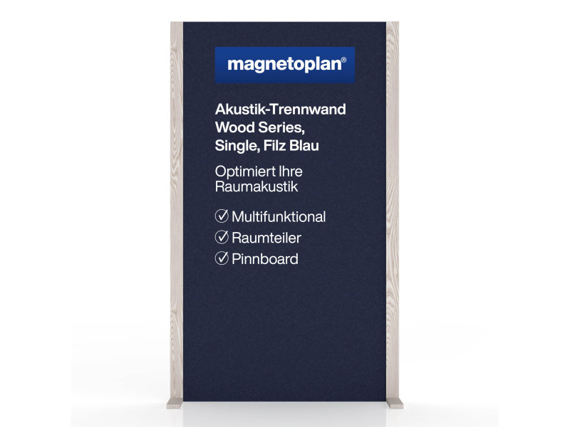 magnetoplan Cloison acoustique Wood Series, single, bleu