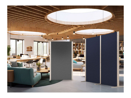 magnetoplan Cloison acoustique Wood Series, cube, gris